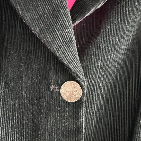 Alice + Olivia Vintage Black Corduroy Blazer, Size M - Picture 8 of 17